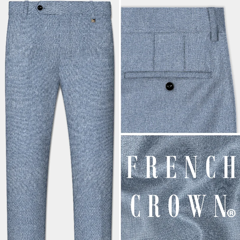 Plus Size Women's Patchwork - Design Jeans for a Unique AppearanceBluish Wool Rich Pant Plus Size Women's Patchwork - Design Jeans for a Unique AppearanceBluish Wool Rich Pant