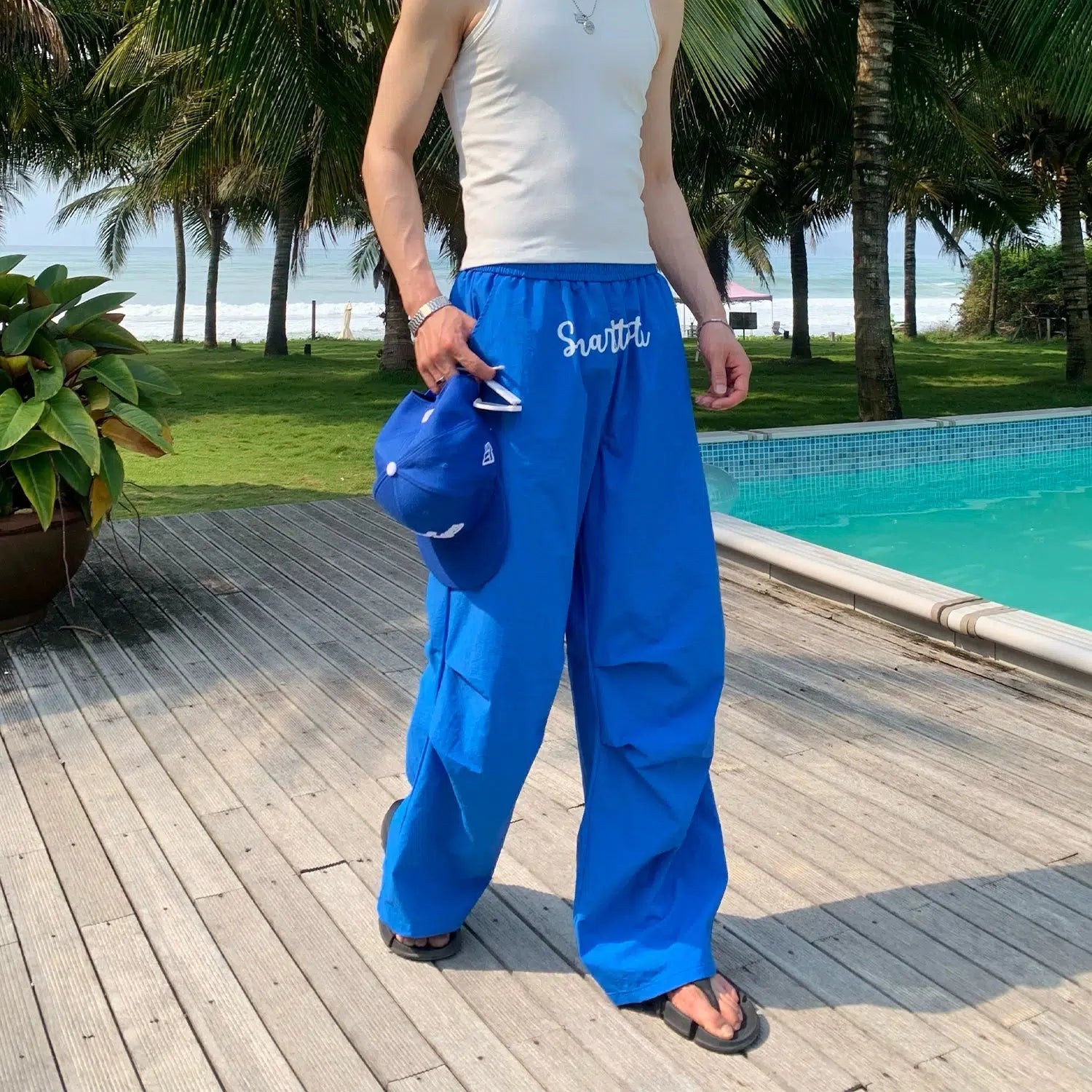 Hip Hop Letter Wide Leg Casual Pants