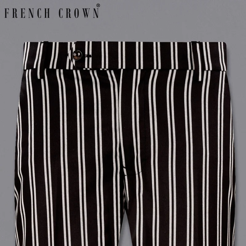Plus Size Women's Metallic - Finish Joggers for a Stylish LoungeJade Black Striped Pant