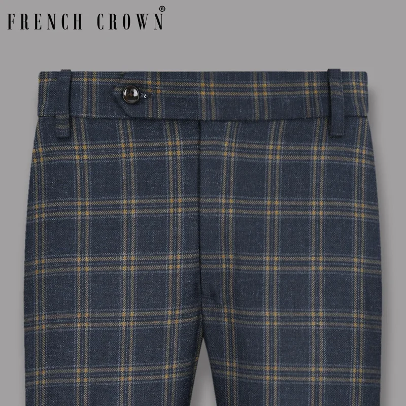 Women's Straight - Leg Linen Pants for a Breezy Summer LookMartinique Blue with Driftwood Brown Pant Women's Straight - Leg Linen Pants for a Breezy Summer LookMartinique Blue with Driftwood Brown Pant