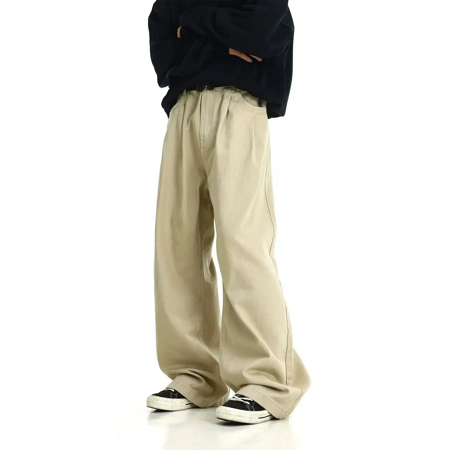 Plus Size Women's Elastic - Waist Culottes in Earth TonesRetro Workwear Mopping Wide-leg Pants Plus Size Women's Elastic - Waist Culottes in Earth TonesRetro Workwear Mopping Wide-leg Pants