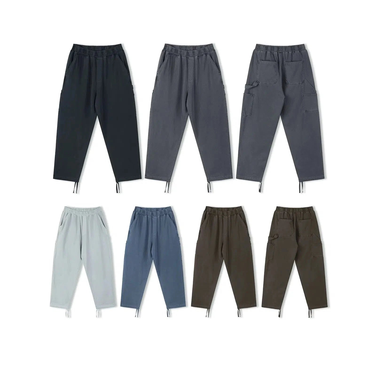 Tapered Washed Multi-pocket Pants