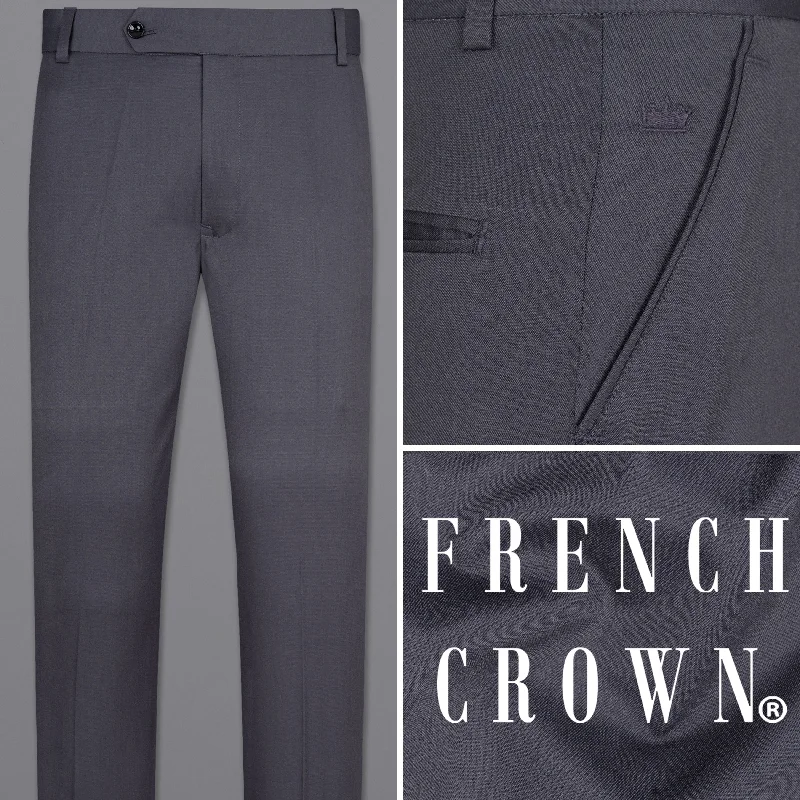 Palazzo Style Women's Printed Trousers in Bohemian PatternsTrout Grey Wool Rich Pant Palazzo Style Women's Printed Trousers in Bohemian PatternsTrout Grey Wool Rich Pant
