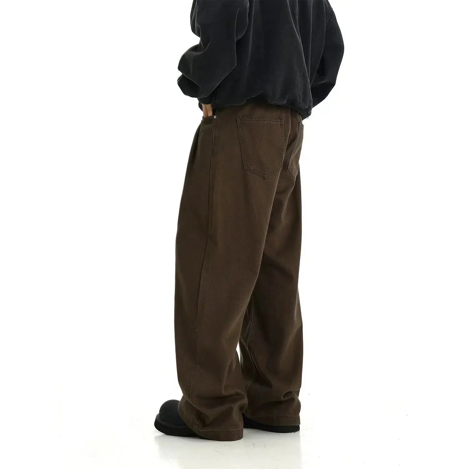 Cropped Women's Corduroy Pants in Autumn ColorsWashed Straight Denim Pants