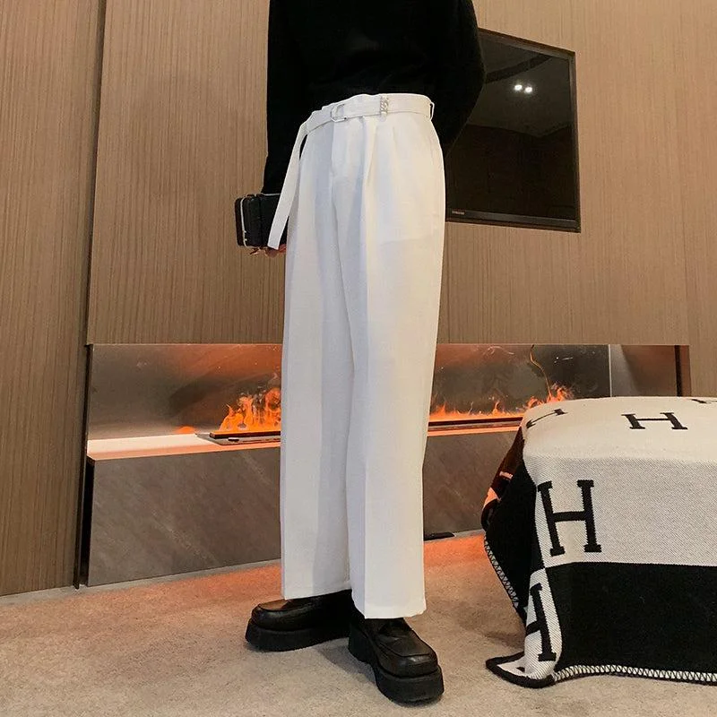 Plus Size Women's Drawstring - Waist Loungewear Pants in Soft FabricsWide-leg Belted Pants Plus Size Women's Drawstring - Waist Loungewear Pants in Soft FabricsWide-leg Belted Pants