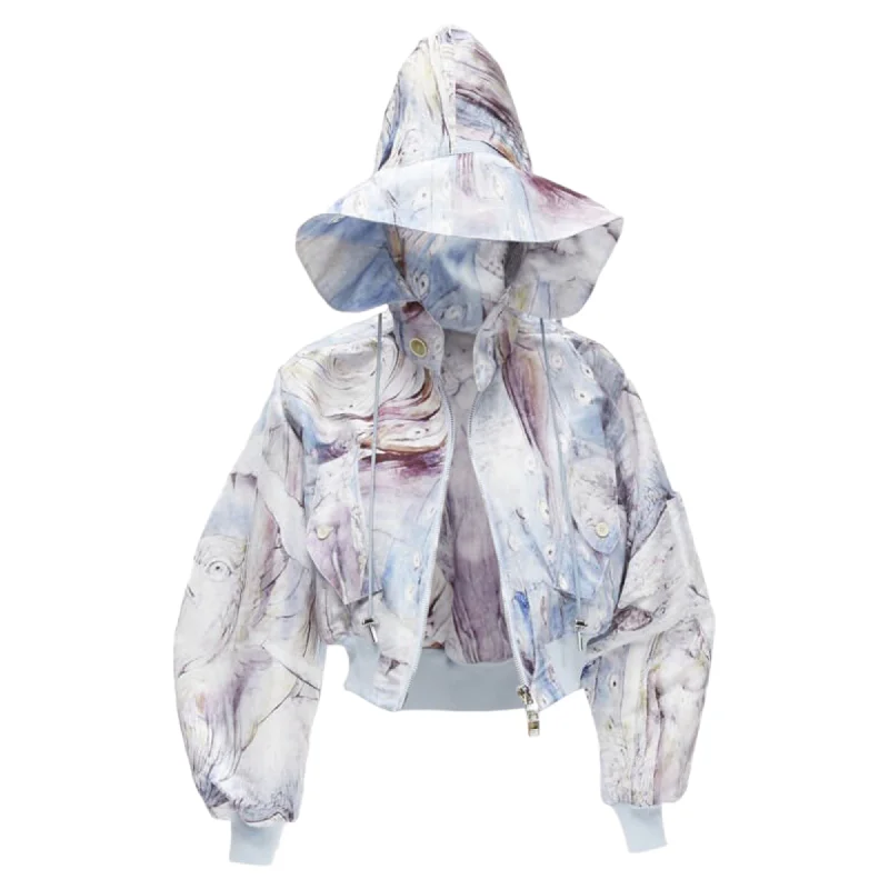 Alexander McQueen William Blake Dante batwing cropped hooded bomber