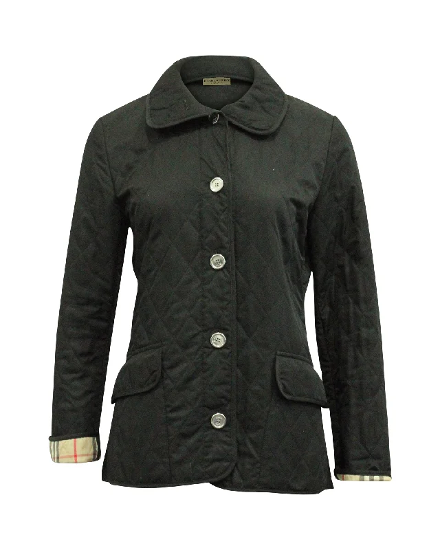 Burberry Quilted Jacket in Black Cotton