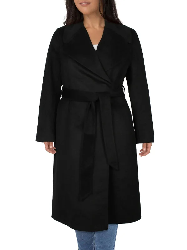 Womens Wool Blend Wool Wrap Coat