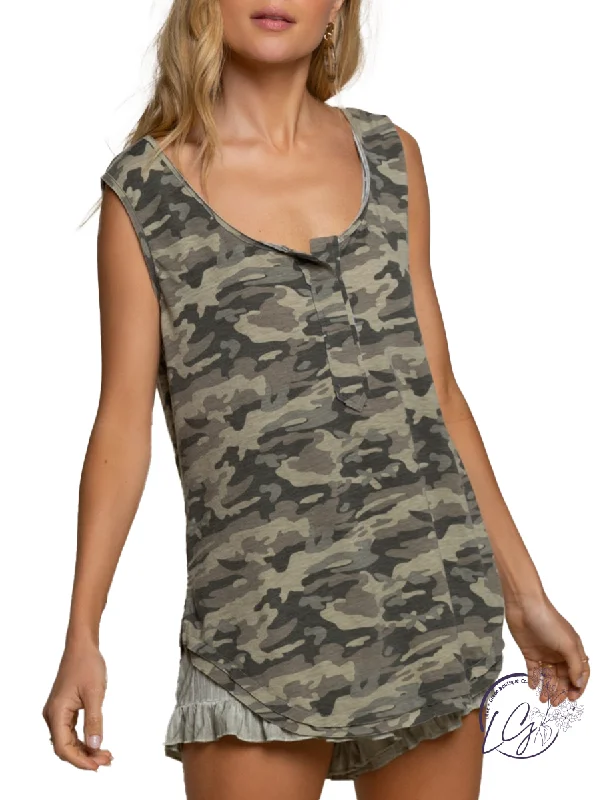 Camo on Camo Knit Tank Top