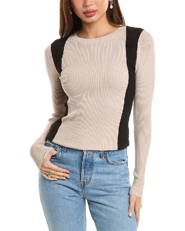 Elie Tahari Fitted Rib Sweater