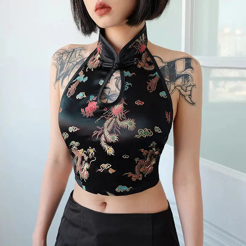 Dragon Backless Crop Top