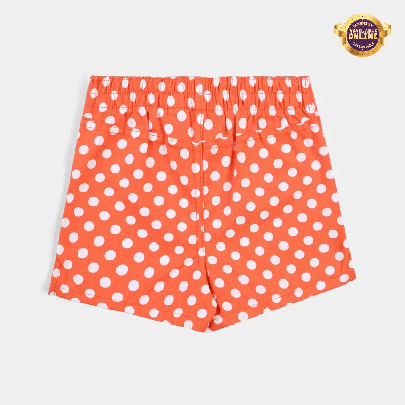 Girls PC Short Big Polka Dot-ORANGE