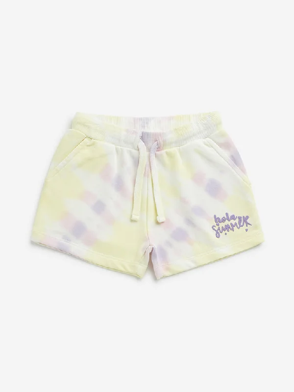 HOP Kids Multicolour Tie-Dye Mid-Rise Shorts