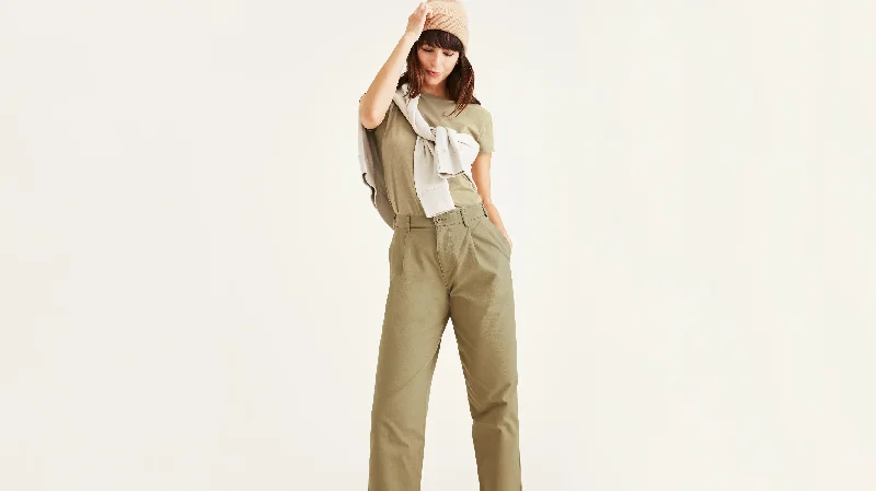 Original Khakis, Pleated, High Waisted Tapered Fit