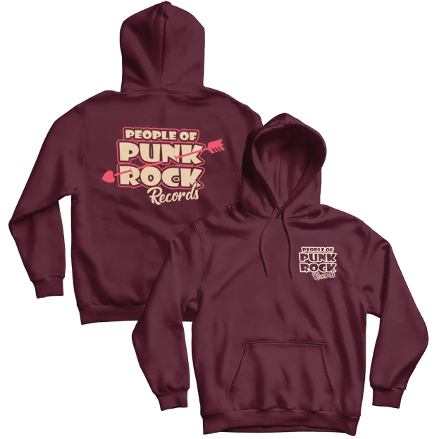 POPR Records - "Heart & Arrow Logo" (Maroon) (Pullover Hoodie)