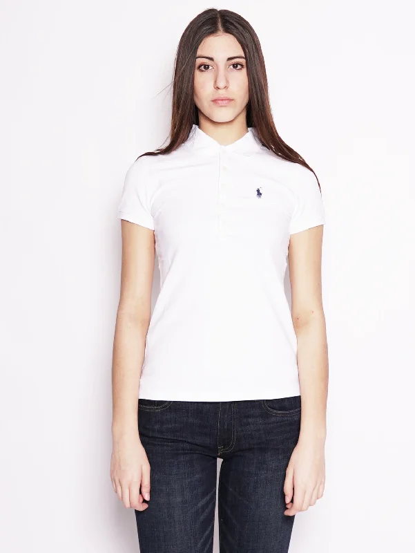 Polo stretch Slim-Fit Bianco