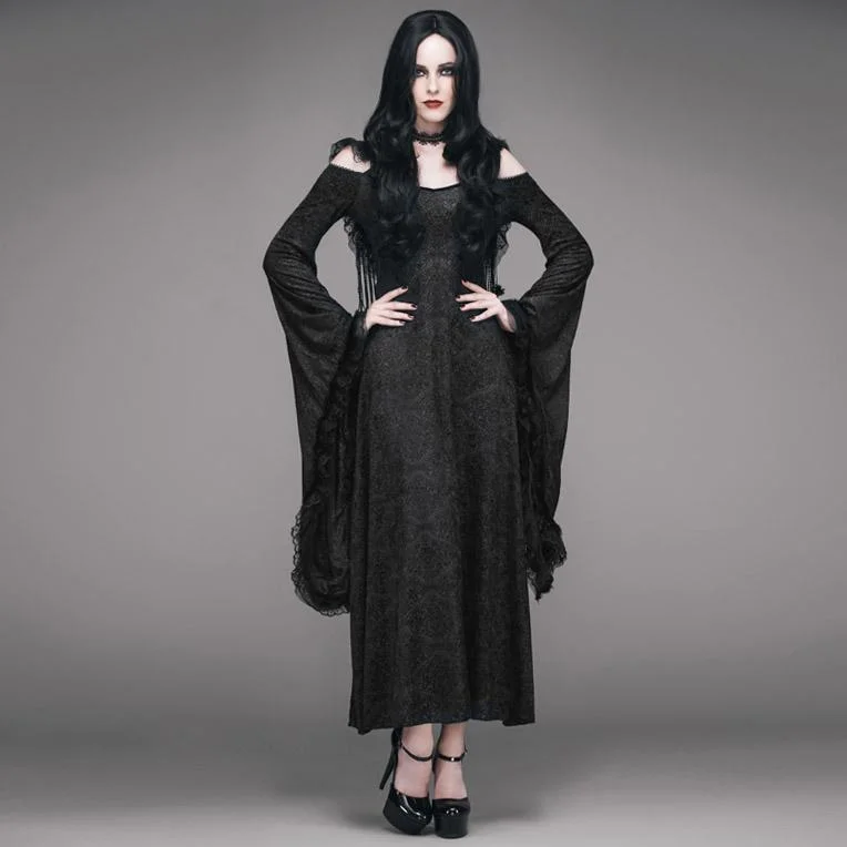 Women's Goth Jacquard Hooded Dress